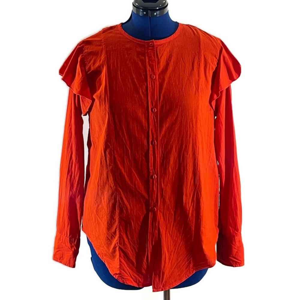 Current Elliott Ashley Ruffled Red Blouse - Picture 2 of 13